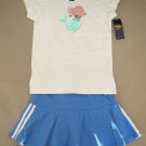 NEW Oshkosh Girls Outfit Size 6 X 6X White Shirt W/ Mermaid & Blue Shorts Skort