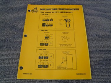 Mack Truck Range Shift Troubleshooting Factory Service Repair Manual 10201