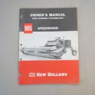 New Holland Model 905 Speedrower Owners Manual With Assembly Speed Rower