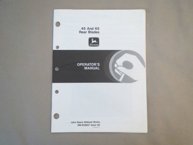 John Deere Manual 45 & 65 Rear Blades OM-W38927 Issue A8