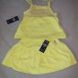 NEW Oshkosh Girls Outfit 3T Yellow Tank Top W/ Stripes With Skort Skirt