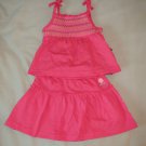 NEW Oshkosh Girls Pink Outfit 3T Pink Tank Top W/ Stripes With Pink Skort Skirt