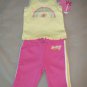 Sketchers Yellow Top With Pink Sweatpants Outfit Girls / Toddler Size 2T or 2 T