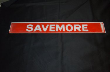 GLASS GAS PUMP INSERT / SIGN SAVEMORE  / GAS STATION / GARAGE / MAN CAVE