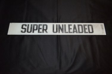 GLASS GAS PUMP INSERT / SIGN SUPER UNLEADED / GAS STATION / GARAGE / MAN CAVE