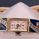 Watch Vintage 17 Jewel Rhinestone Enamel by Polcini