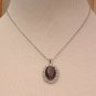 Necklace Purple Opal Crystal Gemstone 18 K White Gold Plated 16 inch Pentagon Chain