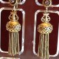 Earrings Antique Gold Tone Tassle Vintage