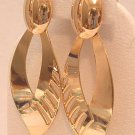 Earrings Gold Tone Leaf Pierced Post