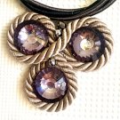 Grey Beige Big Crystals Necklace