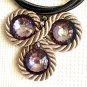 Grey Beige Big Crystals Necklace