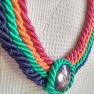 Colorful Rope Necklace with Big Crystal