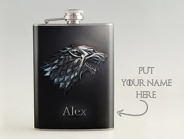Personalized Game of Throne  House   Stark Liquor Hip Flask Stainless Steel 8 oz (FK-0352 A)