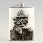 Cat Smoking   Liquor Hip Flask Stainless Steel 8 oz (FK-0375)