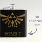 Personalized Name The Legend of Zelda Golden Triforce Liquor Hip Flask Stainless Steel 6 oz FK-0412