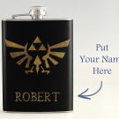 Personalized Name The Legend of Zelda Golden Triforce Liquor Hip Flask Stainless Steel 8 oz FK-0412