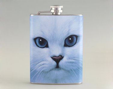 White Cat   Liquor Hip Flask Stainless Steel 8 oz (FK-0100)