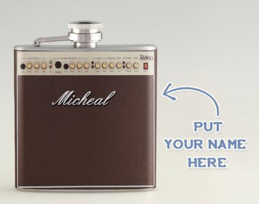 Personalized Name Guitar Amplifier  Liquor Hip Flask Stainless Steel 6 oz (FK-0155)