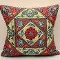 16"x16" Oriental Handmade Asian Pillow Silk Cushion Red Yellow Blue Pillow Cover