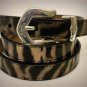 30" B3140Z Brighton Ave Etched Zebra Stripe Patent Leather Silver Plate Belt New