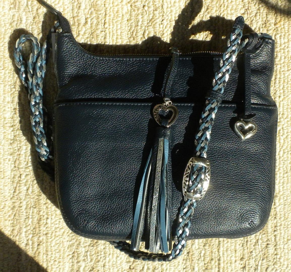 leather diamond braided crossbody bag