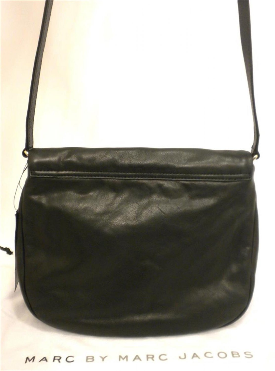 Marc by Marc Jacobs Black Leather Marchive Flap Crossbody Messenger