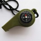 2 X MULTI USE SURVIVAL TOOL WHISTLE COMPASS THERMOMETER