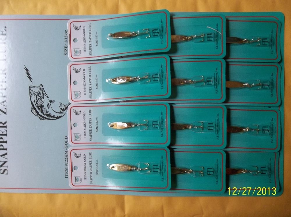 10 LURES GOLD Snapper Zapper Spoon Kastmaster Style 1/12 oz