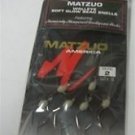 4 X MATZUO WALLEYE SOFT GLOW BEAD SNELLS SIZE 2 BLACK CHROME 6/PACK TOTAL 24 PCS