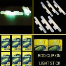 CLIP - ON LIGHT GLOW STICKS FLUORESCENT SIZE XX LARGE 10 PACKS NIGHT FISHING
