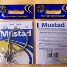 8 PACK 3/PACK  MUSTAD WIRE Fishing Leaders SILVER w. snap and swivel 12" 60 LB