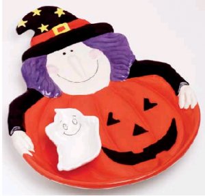 WITCH PLATE WITH GHOST DIP CUP