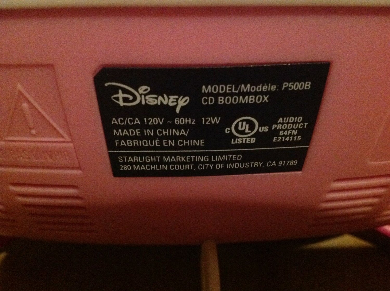Disney Princess CD Boombox P500B Musical Jewlery Box