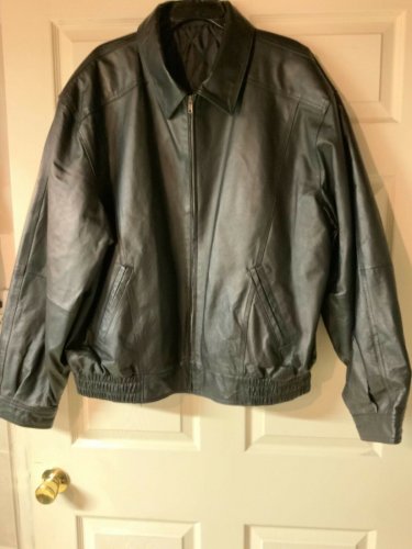 Mazonni Men&acirc;��s Black Leather Jacket XXL