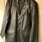J Ferrar Men’s Black Genuine Soft Lambskin Leather Blazer Sport Coat Large