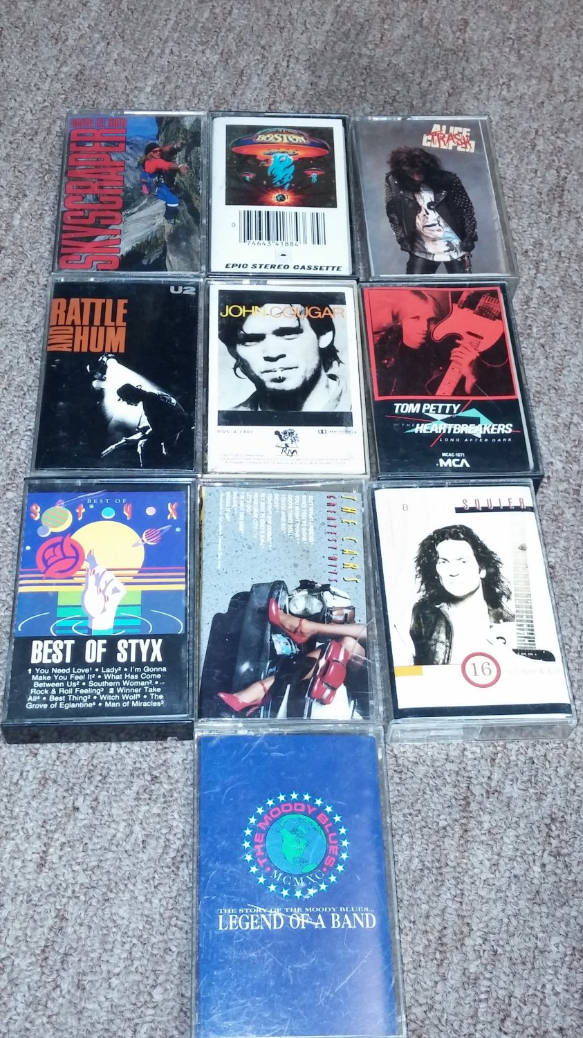 Lot Of 10 Classic Rock Cassette Tapes