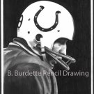 Johnny Unitas Pencil Portrait Drawing