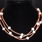 Large Hole Pearl and Leather Necklace Large Hole Beads Made In USA