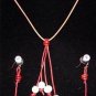 Pearl and Leather Necklace With 14K Gold Plated Earrings Soul of the Sea Seaside Pearls
