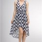 Womens Medium Dress NEW Womens Medium Navy Chevron Dress Soul of the Sea