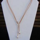 Pearl and Leather Necklace Large Hole Pearls Soul of the Sea Made In The USA N127 ~~~~~~~~~