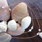 Large Hole Pearl and Leather Necklace Soul of the Sea Made In The USA ~