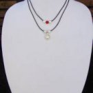 Large Hole Pearl and Leather Necklace Soul of the Sea Made In USA N204 ~