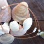 Large Hole Pearl and Leather Necklace Soul of the Sea Made In USA N205 ~