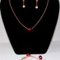 Large Hole Pearl and Leather Necklace Bracelet and 14 K GP Earrings Gabby Collection ~~