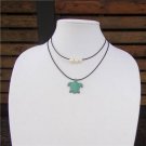 Mykonos Sea Turtle and Large Hole Pearl Leather Necklace Boho Chic N135 ~