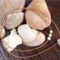 Glass Sand Dollar and Large Hole Glass Beads and Leather Necklace Boho Chic N139 Soul of the Sea