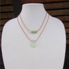 Glass Sand Dollar and Large Hole Glass Beads and Leather Necklace Boho Chic N139 Soul of the Sea