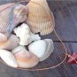 Large Hole Pearls and Leather Necklace With Polish Stone Boho Chic N401 ~~~~~~~