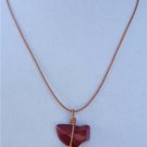 Large Hole Pearls and Leather Necklace With Polish Stone Boho Chic N401 ~~~~~~~